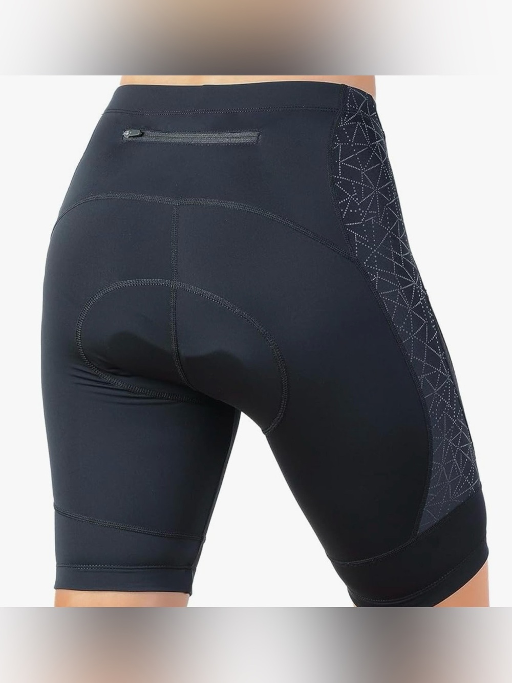 Women’s Beroy Black Cycling Shorts w/Reflective Geometric Pattern Sz 2XL
